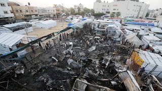 Palästinenser melden Brand in Flüchtlingslager nach israelischem Luftangriff [upl. by Onder]