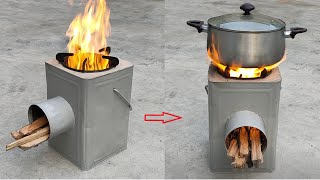 Make a cement wood stove and simple boxes at home [upl. by Ansilma]