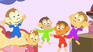 Five Little Monkeys Nursery Rhyme with Lyrics [upl. by Ynetsed]