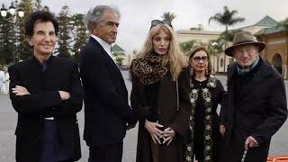 Arielle Dombasle amp BernardHenri Lévy  Macron amp Mohammed VI à Rabat Maroc 28 octobre 2024 [upl. by Anihsat251]