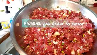 How To Make Shoyu Sesame Ahi Poke My Favorite Interpretation of this Style of Poke🤙🔥🤤 [upl. by Sagerman870]