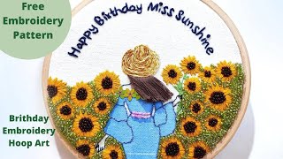 Perfect Birthday Girl Embroidery Hoop Art with Beads  Super Creative Hoop Art Embroidery Tutorial [upl. by Hube]