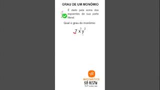 graudeummonomio matematica monomios polinômios matemática viral aulas dicasdematematica [upl. by Sillig734]