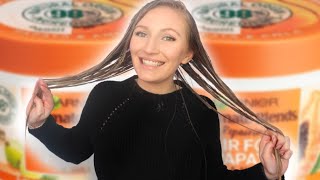 GARNIER ULTIMATE BLENDS HAIR FOOD PAPAYA 3IN1 HAIR MASK TREATMENT FOR DAMAGED HAIR DEMO amp REVIEW [upl. by Hofmann45]