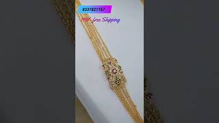 Latest collection one gram gold jewellery 👌👌 long chandra haram designs 🎇🎇 plaingold goldlover [upl. by Elora]