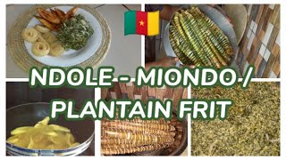 NDOLE A LA VIANDE – CREVETTES  MIONDO ET PLANTAIN FRIT  REPAS AFRICAIN  CUISINE CAMEROUNAISE [upl. by Laddy]