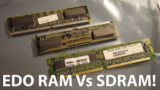 EDO RAM Vs SDRAM  How much quicker is SDRAM 66MHz Socket 7 System [upl. by Ailecra]