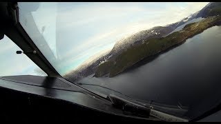 Widerøe Dash 8100 landing at Sandane Norway [upl. by Vasquez]