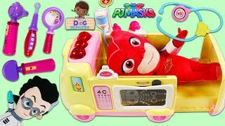 PJ Masks Owlette Visits Doc McStuffins Toy Ambulance [upl. by Albrecht]