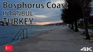 A Walk Along the Bosphorus on a Cloudy Day  ISTANBUL  TURKEY  4K [upl. by Hsaniva]