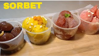 Sorbet  4 Easy Fruit Sorbets  No Cream Home Made Sorbet  Sorbet Recipe  Fruit Sorbet [upl. by Idnahr]