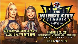 Skye blue vs Allysin Kay AAW womens title match [upl. by Barncard487]