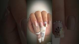 Decoração de Unhas com Folha de ouro e adesivo 💅💟✨️ unhas [upl. by Rip]