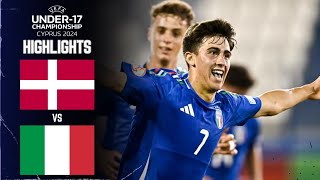 Denmark vs Italy  U17 EURO Finals Semi Final Highlights  June 2 2024 [upl. by Pippo870]