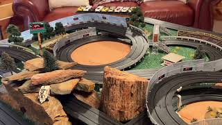 HO slot car trackAFX Giant Raceway  2 yr anniversaryhistorywalk around PART 1 [upl. by Anirual613]