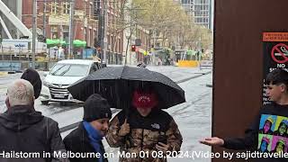 hailstorms snowfallsnow melbournecentral melbourn australia [upl. by Akitnahs]