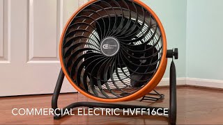 Commercial Electric HVFF16CE 16 Inch Turbo Drum Fan  Features Overview No Commentary [upl. by Gnuj]