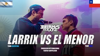 EL MENOR vs LARRIX EXHIBICIÓN ENFERMOS DEL RAP  CHILE VS ARGENTINA [upl. by Nniuqal]