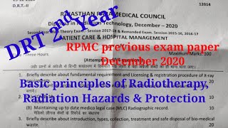 DRT 2nd yearBasic principles of Radiotherapy Radiation Hazards amp Protection  previous exam paper [upl. by Harwill693]