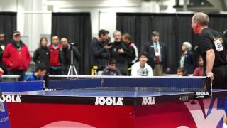 Dan Seemiller vs Timothy Wang backhand serve forehand loop US Table Tennis Championships [upl. by Dray]