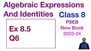 Q6 Ex 85 Class 8  Algebraic Expressions And Identities  Chapter 8  PSEB Maths [upl. by Nohs]