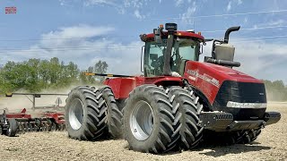 CASE IH 580 STEIGER Tractor Disking [upl. by Ettennat]