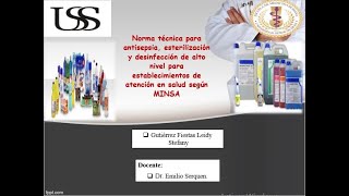 Norma Tecnica para antisepsia esterilización y desinfección MINSA [upl. by Ecaroh]