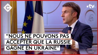 Ukraine  la guerre oubliée   Emmanuel Macron  C à vous  20122023 [upl. by Marylynne881]