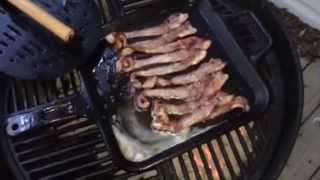 How to Cook Bacon on Cast Iron  lodge griddle  burgers too [upl. by Dazhahs284]