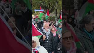 Hundreds rally in Amsterdam to protest Israeli actions in Gaza on anniversary of Balfour Declaration [upl. by Wilson11]