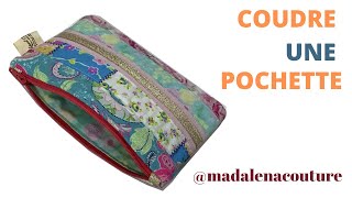 Coudre une petite pochette avec des chutes de tissus  Tuto Couture Madalena [upl. by Henrieta]