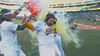 Shea Langeliers Postgame Interview after Hitting His First Career Walk Off Home Run [upl. by Grunberg302]