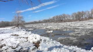 Ice Jam Breakup  Clarks Fork Yellowstone 372014 [upl. by Radloff]