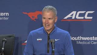 11424 SMU Mens Basketball Press Conference  vs Tarleton State [upl. by Eiroc]