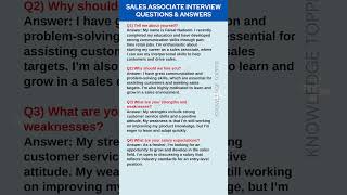 Sales Associate Interview Questions and Answers [upl. by Agnola100]