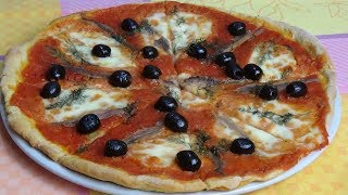 Pizza pronta in trenta minuti con alici olive e finocchietto selvatico [upl. by Hyps]