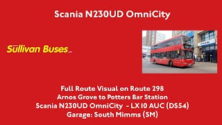 FRV  298 to Potters Bar Station  Scania N230UD OmniCity  DS54 LX10 AUC [upl. by Irmine]