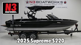 2025 Supreme S220  Onyx Black  Walk Through  N3 Boatworks [upl. by Kcarb]