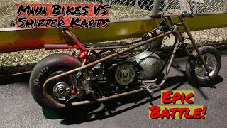 Mini Bikes VS Shifter Karts at YelloBelly Drag Strip [upl. by Virendra]