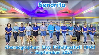 Senorita Line dancechoreo Eny Frihdihastuti INA  Demo MomLove Dance [upl. by Ferdinand257]