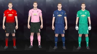 PES 2018  Manchester United 201819 Season Kits PS4 [upl. by Neelrad]