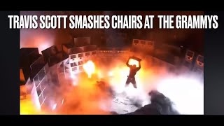 Travis Scott SMASHES Chairs while Performing Fein at The Grammys [upl. by Lemuela913]