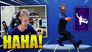 NINJA REACTS NEW SQUAT KICK DANCEEMOTE  Fortnite Best amp Funny Moments Fortnite Battle Royale [upl. by Eglantine570]