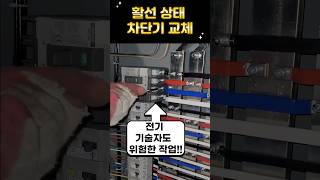 본활선 차단기 교체 살아있는 전기 차단기 교체 부스바 차단기 교체 차단기 교체절연 베리어shorts [upl. by Oibaf]