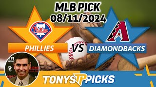 Philadelphia Phillies vs Arizona Diamondbacks Pick 81124 MLB Predictions [upl. by Nnahteb71]