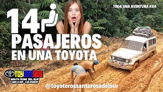 14 Pasajeros en una Toyota santarosadelsur toyoteros offroad toyota 4x4 peligro 4wd 8k hd [upl. by Pellet]