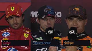 Carlos Sainz Max Verstappen Lando Norris PostQualifying Press Conference  F1 2024 Mexico GP [upl. by Yusem63]