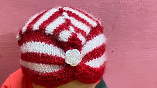 New Cap knitting design for ladiesgents and babyladies topi ka designwoolen cap knitting [upl. by Chaddie355]