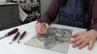 Drypoint Printmaking Up Close with Akua Inks [upl. by Meakem]