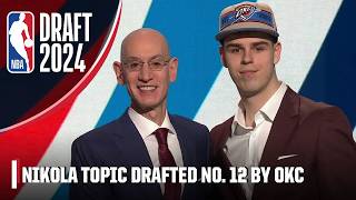 The OKC Thunder select Nikola Topic with the No 12 pick in the 2024 NBA Draft  NBA on ESPN [upl. by Dewar74]